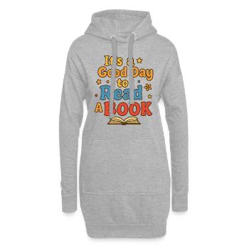 Guter Tag zum Lesen - Hoodie-Kleid - Grau meliert - Vorne