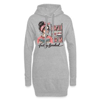 Retro Buch Girl Design für Vielleser - Hoodie-Kleid - Grau meliert - Vorne