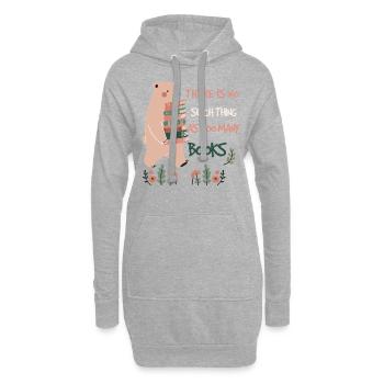 Amateur de livres Citation de livre drôle avec ours - Sweat-shirt à capuche long Femme - gris chiné - Devant