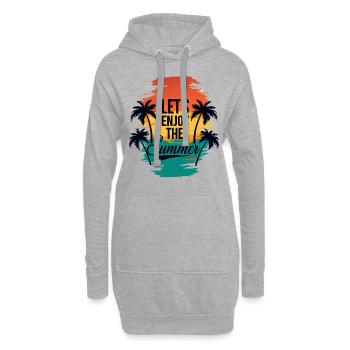 Lets Enjoy the Summer with Palm Trees - Hoodie-Kleid - Grau meliert - Vorne