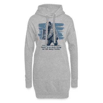 Retro Book Design Funny Book Lover Saying - Hoodie Dress - heather grey - Front