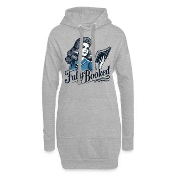 Rétro Bookish Fille Amateur de Livres Dire - Sweat-shirt à capuche long Femme - gris chiné - Devant