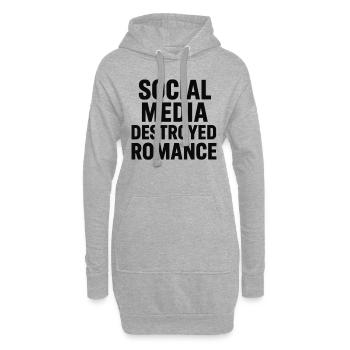 Les réseaux sociaux détruisent la romance - Sweat-shirt à capuche long Femme - gris chiné - Devant