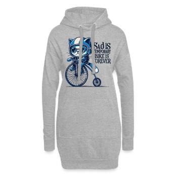 Cats Bicycle Design avec un dicton pour les cyclistes - Sweat-shirt à capuche long Femme - gris chiné - Devant