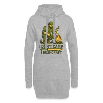 Je ne campe pas I Bushcraft Prepper Survie - Sweat-shirt à capuche long Femme - gris chiné - Devant