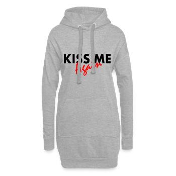 Kiss me again - Sweat-shirt à capuche long Femme - gris chiné - Devant