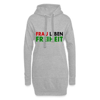 La liberté de vie des femmes - Sweat-shirt à capuche long Femme - gris chiné - Devant