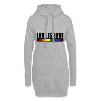 Love is love - Hoodie-Kleid - Grau meliert - Vorne