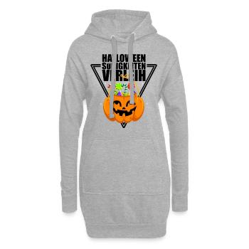 Halloween Süßigkeiten Verleih Partyshirt - Hoodie-Kleid - Grau meliert - Vorne