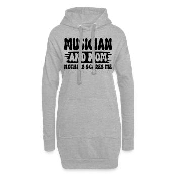 Mutter, Musikerin und Mutter, nichts macht mir Angst - Hoodie-Kleid - Grau meliert - Vorne