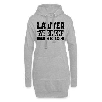 Anwältin und Mama, nichts macht mir Angst, Mutter, Anwältin - Hoodie-Kleid - Grau meliert - Vorne