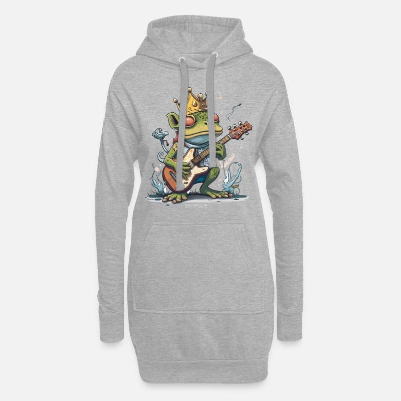 Frosch-Wippe - Hoodie-Kleid - Grau meliert