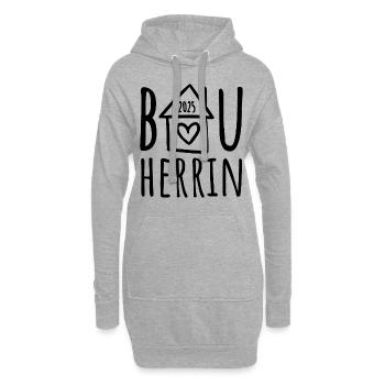 Bauherrin 2025 - Hoodie-Kleid - Grau meliert - Vorne
