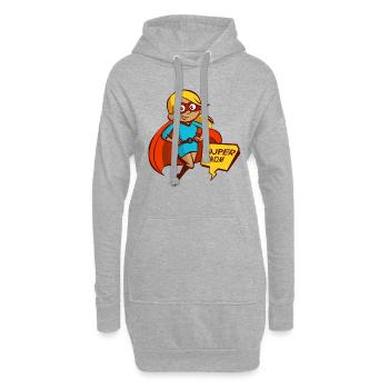 SUPER MAMAN - Sweat-shirt à capuche long Femme - gris chiné - Devant
