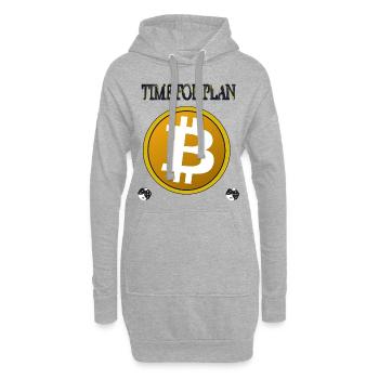 Plan de symboles Bitcoin - Sweat-shirt à capuche long Femme - gris chiné - Devant