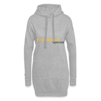 Frikandel speciaal - Sweat-shirt à capuche long Femme - gris chiné - Devant
