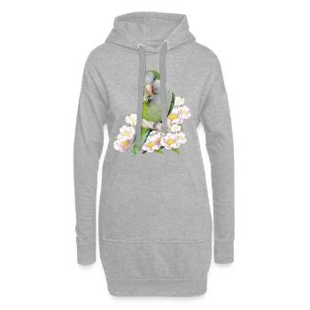 Perruche d’Argentine - Sweat-shirt à capuche long Femme - gris chiné - Devant