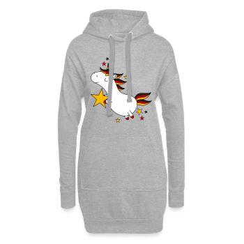 Deutschland Einhorn - Hoodie-Kleid - Grau meliert - Vorne