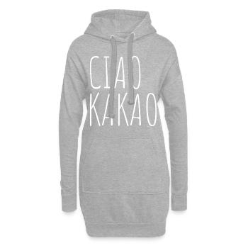 Ciao Kakao Schokolade und Tschüss - Hoodie-Kleid - Grau meliert - Vorne