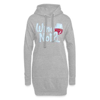 VIN PAS | VIN Pourquoi pas? Amateurs de vin Weingla - Sweat-shirt à capuche long Femme - gris chiné - Devant