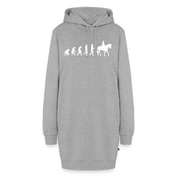 Evolution Reiter | Lustiges Pferdefreunde Pferde R - Hoodie-Kleid - Grau meliert - Vorne