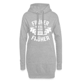 Früher war alles besser Ich bin von früher | Opa O - Hoodie-Kleid - Grau meliert - Vorne