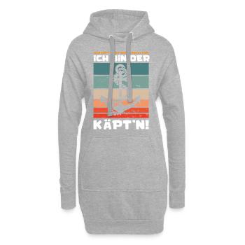Der Käpt'n hat immer Recht ich bin der Kapitän Seg - Hoodie-Kleid - Grau meliert - Vorne