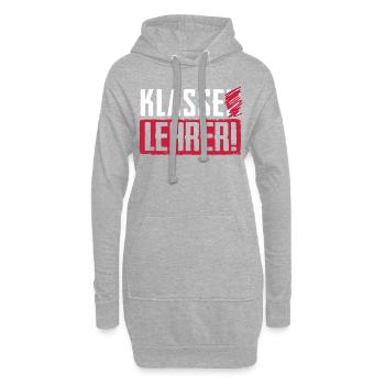 Abschied Geschenk für Klassenlehrer mit dem Klasse - Hoodie-Kleid - Grau meliert - Vorne