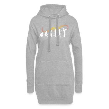 Evolution Trompete | Trompeter cooles Geschenk - Hoodie-Kleid - Grau meliert - Vorne