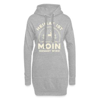 Heimat ist wo man auch Abends Moin gesagt wird | N - Hoodie-Kleid - Grau meliert - Vorne