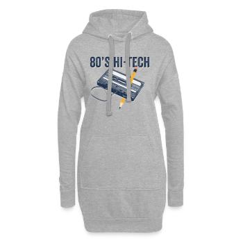80er Jahre 90er Jahre Kassette Stift Retro Lustig - Hoodie-Kleid - Grau meliert - Vorne