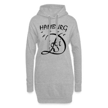 Anker, Hamburg, Diggi, Möven - Hoodie-Kleid - Grau meliert - Vorne