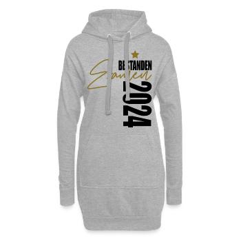 Examen 2024 bestanden - Hoodie-Kleid - Grau meliert - Vorne