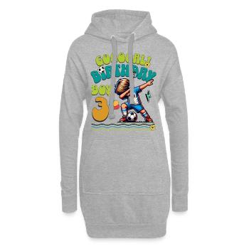 3ème anniversaire Football - Sweat-shirt à capuche long Femme - gris chiné - Devant