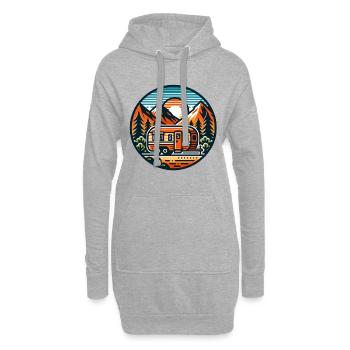 Camping camping-car caravane - Sweat-shirt à capuche long Femme - gris chiné - Devant