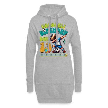 13. Geburtstag Fußball - Hoodie-Kleid - Grau meliert - Vorne
