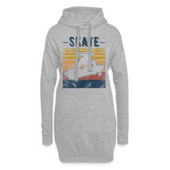 Skate Skater Skateboard - Sweat-shirt à capuche long Femme - gris chiné - Devant