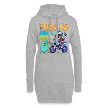 6e anniversaire de motocross - Sweat-shirt à capuche long Femme - gris chiné - Devant