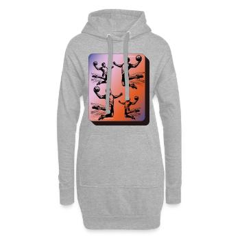 Handball Handballer - Hoodie-Kleid - Grau meliert - Vorne