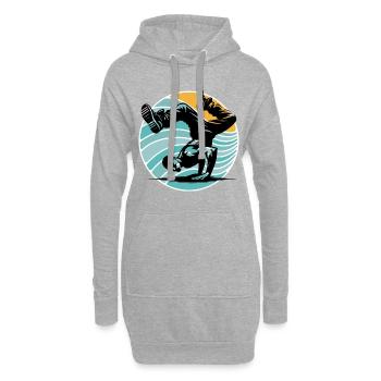 Breakdance - Hoodie-Kleid - Grau meliert - Vorne