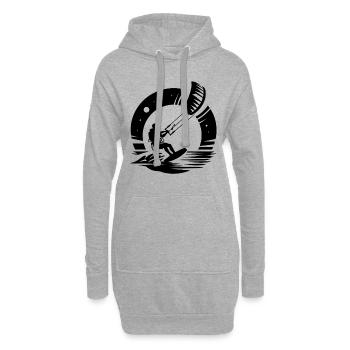 Kitesurfen Kitesurfer Kiteboard - Hoodie-Kleid - Grau meliert - Vorne