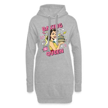 Cuisson Gâteau Cuisson Reine Cuisson Fée Boulanger Pop Art - Sweat-shirt à capuche long Femme - gris chiné - Devant