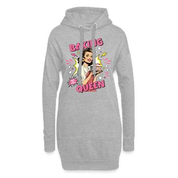 Cuisson Gâteau Cuisson Reine Cuisson Fée Boulanger Pop Art - Sweat-shirt à capuche long Femme - gris chiné - Devant