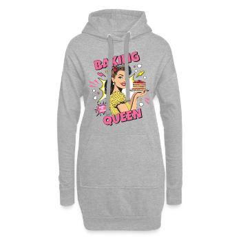 Cuisson Gâteau Cuisson Reine Cuisson Fée Boulanger Pop Art - Sweat-shirt à capuche long Femme - gris chiné - Devant