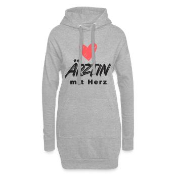 Ärztin mit Herz Patienten Krankenschwester Danke - Hoodie-Kleid - Grau meliert - Vorne