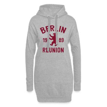 Berlin - 1989 - Reunion - Berliner Bär - Hoodie-Kleid - Grau meliert - Vorne