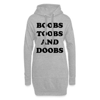 Boobs citation graphique - Sweat-shirt à capuche long Femme - gris chiné - Devant