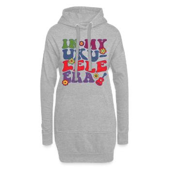 À l’ère du ukulélé - Sweat-shirt à capuche long Femme - gris chiné - Devant