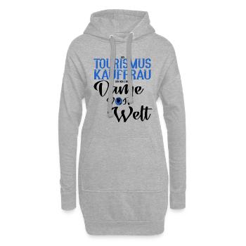 Tourismuskauffrau Tourismus Reise Dame Geschenk - Hoodie-Kleid - Grau meliert - Vorne