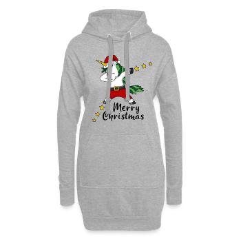Merry Christmas Unicorn Christmas Gift - Hoodie Dress - heather grey - Front
